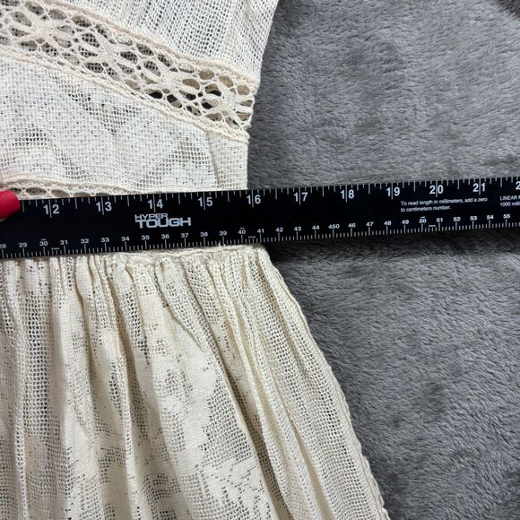 Intimately Free People See Me At Sunset Robe Kimono Lace Boho Cream Large K168 - Picture 8 of 13